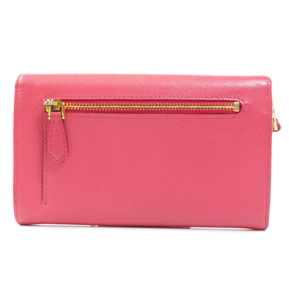 Prada Bi Leather Saffiano Wallet fold Black
